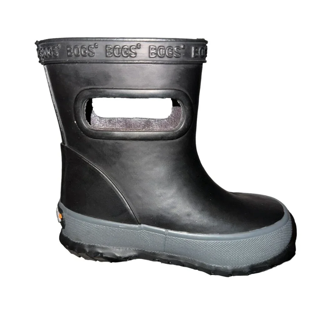 NWOT Bogs Skipper Solid Rain Boots Kids 4 Unisex Waterproof Rubber Lightweight